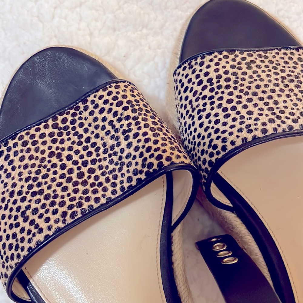 Vince Camuto Espadrilles Animal Print Open-toe Platform Sandals Size 9.5 - Picture 7 of 7